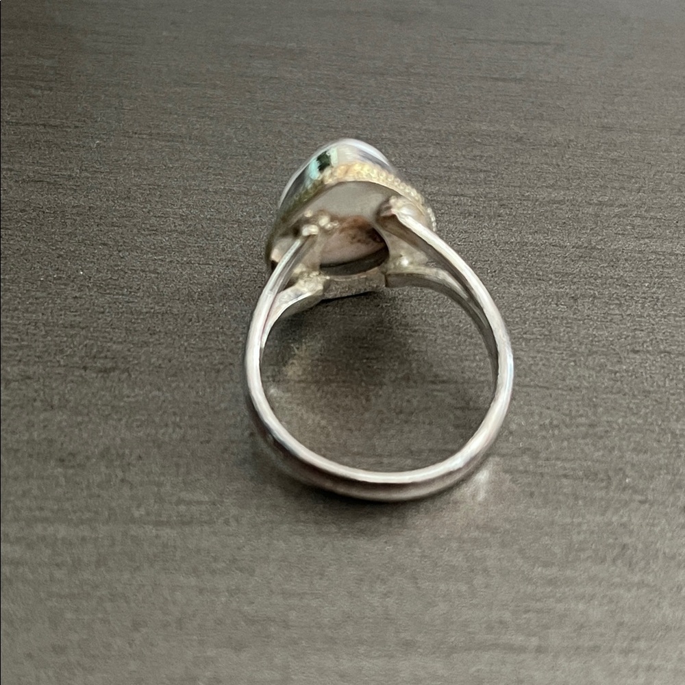 Natrolite Pink Larimar Pink Sterling Silver Ring - Size 6 - Picture 4 of 9